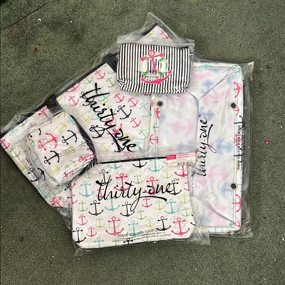 Thirty-One Anchor Print Bags - Multicolor